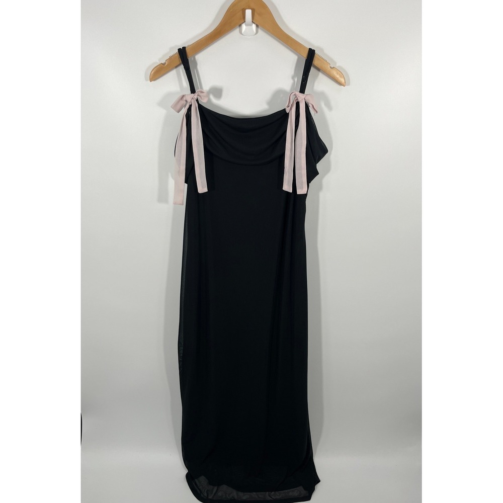Wild Fable Womens Maxi Dress XL Black Coquette Dainty Bows Feminine Formal Event